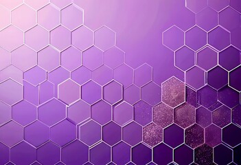 Leinwandbilder - a repeating pattern of hexagonal shapes in various shades of purple, with some areas highlighted in gold, creating a visually striking and abstract design
