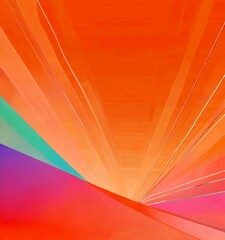 Leinwandbilder - a vibrant abstract composition with a gradient of peach and pink hues, creating a sense of depth and movement The central focus is a diagonal line that extends from the top