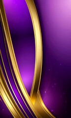 Aufkleber - a striking abstract composition with a gradient of purple and gold The central element is a curved gold line that extends diagonally across the , creating a sense