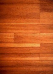 Fototapete - a close-up view of a wooden surface with a warm, natural wood grain texture. The color palette is dominated by shades of brown and orange, with occasional splashes of green