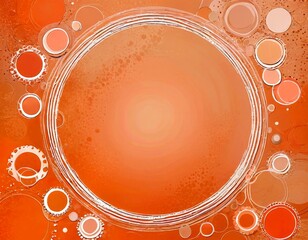 Leinwandbilder - a circular frame with a gradient background transitioning from a light peach to a darker peach, creating a warm and inviting atmosphere
