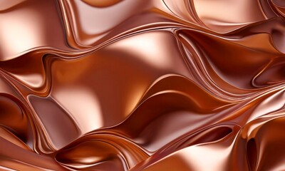 Aufkleber - a close-up view shiny, metallic surface that appears to be made shiny, metallic material The surface has a smooth, flowing texture and exhibits a warm,