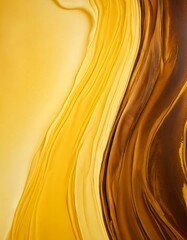 Poster - a close-up view textured surface with a gradient of colors, transitioning from a warm yellow at the top to a rich brown at the bottom