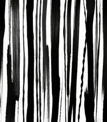 Aufkleber - a black and white abstract pattern composed of vertical lines and brushstrokes, creating a sense of movement and rhythm.