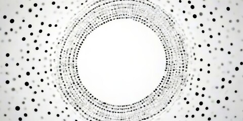 Poster - a circular pattern of black dots on a white background, with a white center and a white border