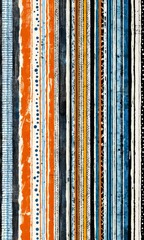 Aufkleber - a vertical arrangement of stripes in various colors and patterns, including blue, orange, black, and white