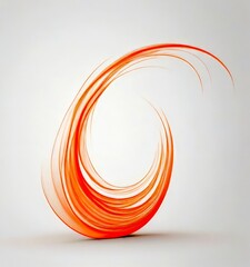 Poster - a stylized abstract representation wave, composed of curved lines in shades of orange and white, set against a plain white background