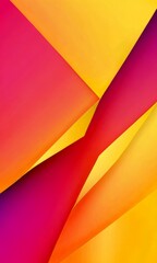 Fototapete - a vibrant abstract composition of overlapping geometric shapes in a gradient of warm colors, predominantly pink, orange, and yellow, creating a dynamic and visually
