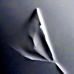 Leinwandbilder - a close-up view piece of white paper with a crease running through it, set against a plain white background