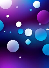 Poster - a vibrant abstract background with a gradient of purple and blue hues, dotted with white circles of varying sizes