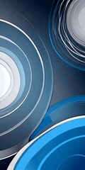 Leinwandbilder - a gray background with three concentric circles of varying sizes and colors, creating a sense of depth and movement