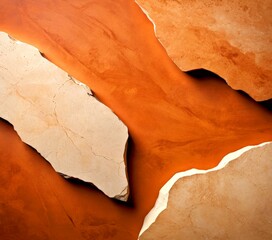 Leinwandbilder - Abstract image featuring a combination of orange and white textures, with a sense of depth and movement.