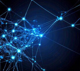 Leinwandbilder - a complex network of interconnected lines and dots, resembling a digital or technological system The lines and dots are arranged in a way that suggests