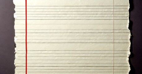 Poster - A close-up of a piece of paper with a red line running vertically down the middle, against a dark background.