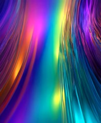 Aufkleber - a vibrant abstract composition of curved lines and swirls in a spectrum of colors, including shades of blue, purple, orange, and yellow, creating a dynamic and visually