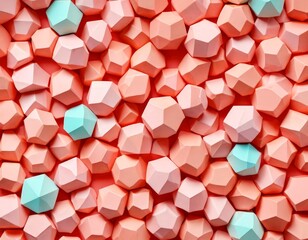 Poster - A vibrant arrangement of geometric shapes in shades of pink and blue, creating a visually striking and abstract composition