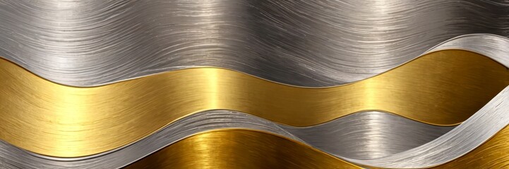 Aufkleber - a repeating pattern of wavy lines in varying shades of gold and silver, creating a visually striking and abstract design
