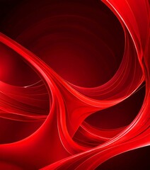 Aufkleber - a striking abstract composition of red and black lines and curves, creating a sense of movement and dynamism.