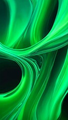 Poster - a close-up view green, abstract pattern composed of curved lines and shapes, creating a sense of movement and fluidity