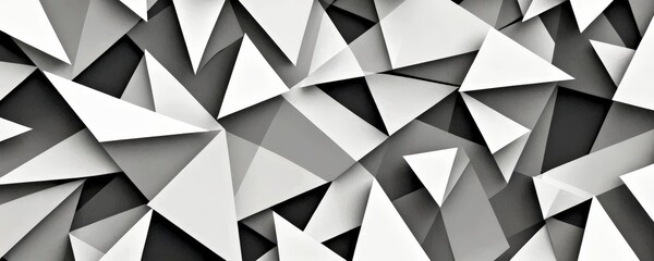 Aufkleber - a black and white abstract composition featuring a complex arrangement of overlapping triangular shapes, creating a visually striking and dynamic pattern