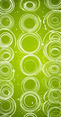 Leinwandbilder - a repeating pattern of white circles on a vibrant green background, creating a visually striking and abstract design