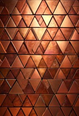 Leinwandbilder - a close-up view pattern of overlapping triangular tiles in various shades of brown, arranged in a grid-like fashion
