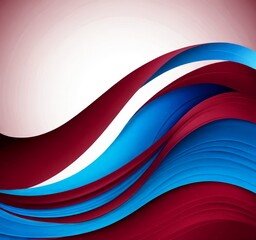Aufkleber - a vibrant abstract composition of overlapping curved lines in red, blue, and white, creating a dynamic and visually striking pattern