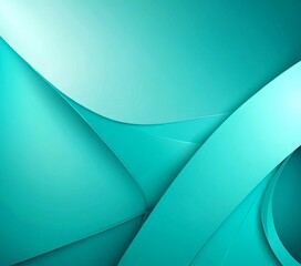 Aufkleber - a vibrant abstract composition of overlapping curved lines in a soothing teal color, creating a sense of depth and movement