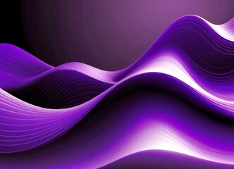 Poster - a wave-like pattern with purple and white lines, creating a sense of movement and fluidity The background is a gradient of purple, transitioning from a darker shade at the top