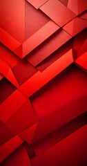 Poster - a complex arrangement of overlapping red and orange geometric shapes, creating a visually striking abstract pattern