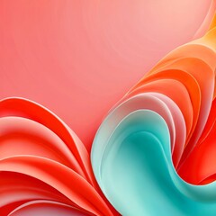 Aufkleber - a vibrant abstract composition with overlapping curved lines in shades of pink, orange, and blue, creating a dynamic and visually striking pattern