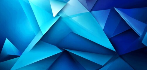 Fototapete - a complex arrangement of blue triangles, creating a visually striking abstract pattern