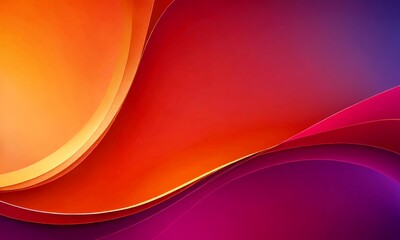 Aufkleber - a vibrant abstract composition of overlapping curved lines in warm hues of orange, red, and purple, creating a dynamic and visually striking pattern