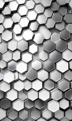 Fototapete - a repeating pattern of hexagonal shapes in various shades of gray, creating a visually striking and geometric design