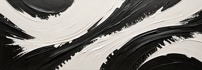 Fototapete - Abstract Art: A Bold Black and White Composition