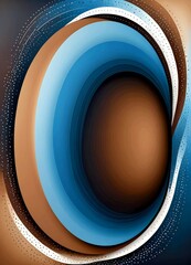 Aufkleber - a striking abstract composition of overlapping concentric circles in various shades of blue, brown, and white, creating a sense of depth and movement