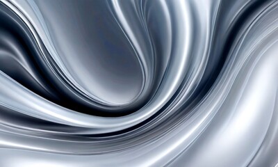 Poster - a dynamic, abstract pattern of curved lines and swirls in shades of gray and white, creating a sense of movement and fluidity