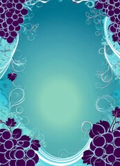 Leinwandbilder - a vibrant, abstract design with a gradient background transitioning from a deep blue at the top to a lighter shade at the bottom The design is framed by a border of