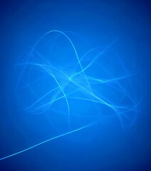 Leinwandbilder - a blue abstract background with a series of curved lines and a central line, creating a sense of movement and dynamism