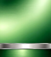 Fototapete - a gradient background transitioning from a darker shade of green at the top to a lighter shade at the bottom, with a metallic silver strip running horizontally across the middle