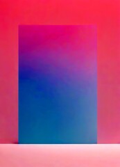 Poster - A minimalist composition featuring a square with a gradient background transitioning from pink to blue, set against a pink and blue gradient background