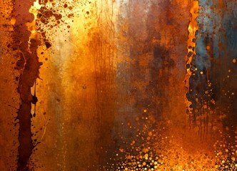 Fototapete - an abstract painting featuring a textured background with splashes of color and a sense of depth