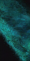 Aufkleber - a dark background with a pattern of small, evenly spaced dots in various shades of green, creating a sense of depth and movement
