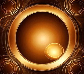 Aufkleber - a circular design with a golden ring at its center, surrounded by concentric circles of varying sizes and colors, creating a visually striking and abstract composition