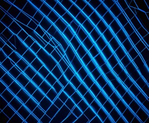 Poster - a close-up view grid-like pattern of blue lines, creating a visually striking and abstract design