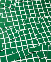 Leinwandbilder - a close-up view grid of green squares with white outlines, creating a visually striking pattern