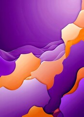 Poster - a vibrant abstract composition of overlapping and intersecting shapes in shades of purple, orange, and yellow, creating a dynamic and visually striking scene