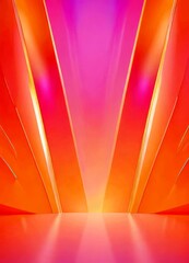 Leinwandbilder - a vibrant, abstract scene with a gradient of pink and orange hues The background is composed of vertical lines, creating a sense of depth and dimension
