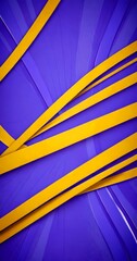 Poster - a vibrant abstract composition with intersecting yellow and purple lines, creating a dynamic and visually striking pattern
