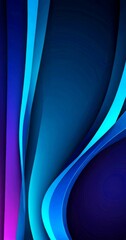 Leinwandbilder - a striking abstract composition of curved lines in various shades of blue, purple, and black, creating a dynamic and visually captivating pattern